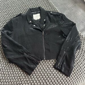 Anthropologie Black Sequin Women's Jacket